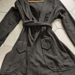 Black wool sweater/ over coat
